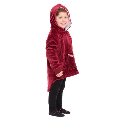 Snuggs Kids Blanket Hoodie Dark Red عربية فول